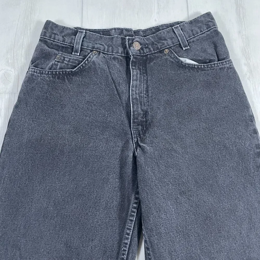 VTG Levis Jeans 30x21 Black 550 USA 90s Orange Tab Relaxed Capri Pants Student